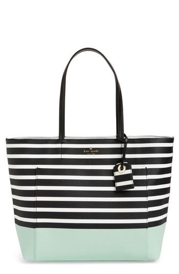 Kate Spade New York Hyde Lane Dipped Stripe - Riley Tote - Green