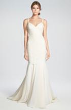 Women's Katie May 'monaco' Lace & Chiffon Trumpet Gown, Size - Ivory