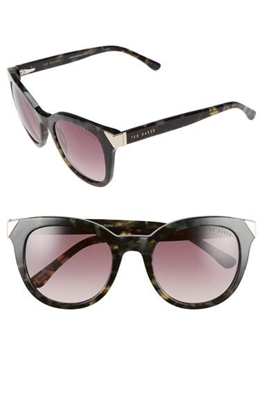 Women's Ted Baker London 52mm Metal Accent Sunglasses - Olive Tortoise
