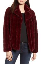 Women's Kristen Blake Quilted Faux Fur Jacket - Burgundy