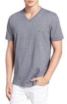 Men's Lacoste V-neck Cotton T-shirt (m) - Blue