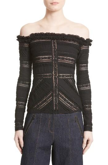Women's Cinq A Sept Solene Lace Off The Shoulder Top