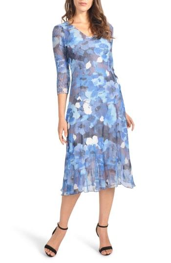 Women's Komarov Charmeuse & Chiffon Midi Dress