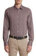 Men's Canali Slim Fit Houndstooth Sport Shirt - Red