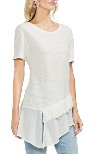 Women's Vince Camuto Asymmetrical Ruffle Tee, Size - White