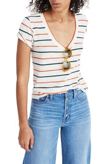 Women's Madewell Stripe City Tee - White