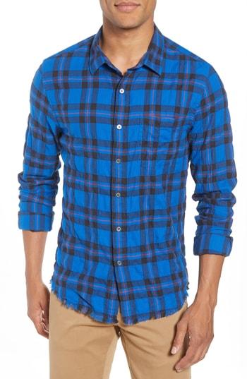 Men's Frame Slim Fit Check Workshirt - Blue