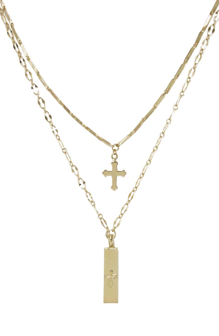 Women's Ettika Set Of 2 Cross Pendant Necklaces