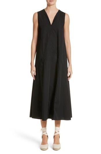 Women's Fuzzi Sleeveless Poplin Shift Dress Us / 38 It - Black