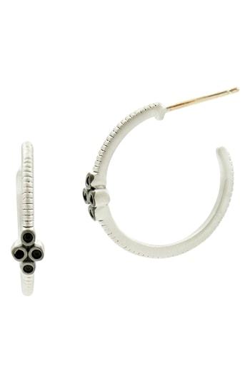 Women's Freida Rothman Industrial Finish Four Point Hoop Earrings