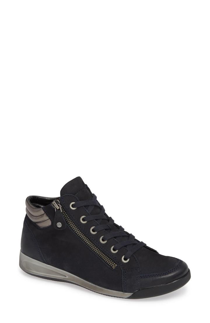 Women's Ara Rylee High Top Sneaker .5 M - Blue