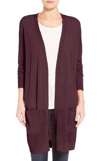 Women's Halogen Long Linen Blend Cardigan - Orange
