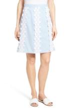 Women's Draper James Lace Trim Seersucker Skirt - Blue