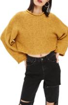 Women's Topshop Punk Roll Neck Crop Sweater Us (fits Like 2-4) - Yellow
