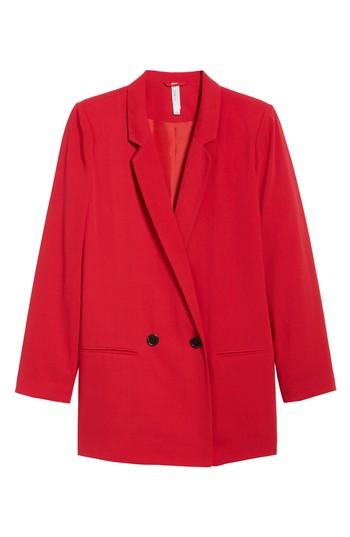Women's Mural Oversize Blazer, Size - Red