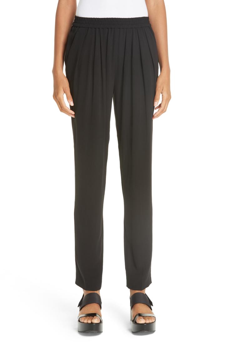 Women's Michael Kors Silk Georgette Joggers - Black