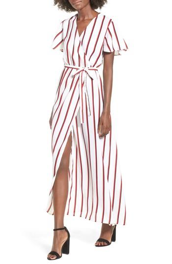 Women's Stone Row Ez Days Satin Wrap Maxi Dress - Red