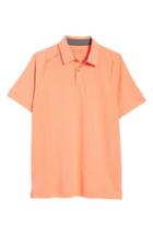 Men's Under Armour Threadborne Outer Glow Fit Polo Shirt, Size Small - Coral