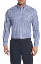 Men's Nordstrom Men's Shop Classic Fit Non-iron Gingham Dress Shirt .5 - 36 - Blue (online Only)