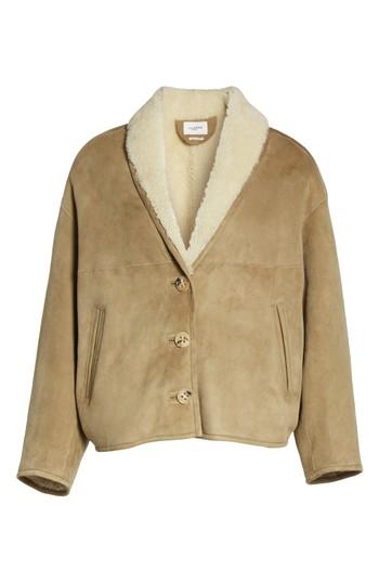 Women's Isabel Marant Etoile Genuine Shearling Coat Us / 38 Fr - Beige