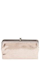 Women's Hobo 'lauren' Leather Double Frame Clutch - Metallic