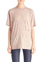 Women's Givenchy Logo Print Destroyed Stretch Jersey Tee - Coral