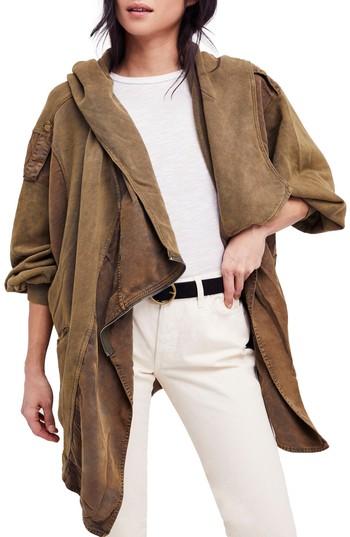 Women's Free People C'mon Hooded Cardigan - Green