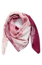 Women's Nordstrom Studies In Oils Square Silk Scarf, Size - Pink