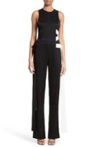 Women's Galvan Lace Up Satin Crepe Jumpsuit Us / 36 Fr - Black