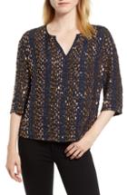 Women's J.crew Shadow Stripe Top - Blue