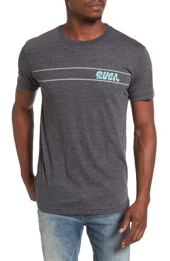 Men's Rvca Script Stripe Graphic T-shirt - Black