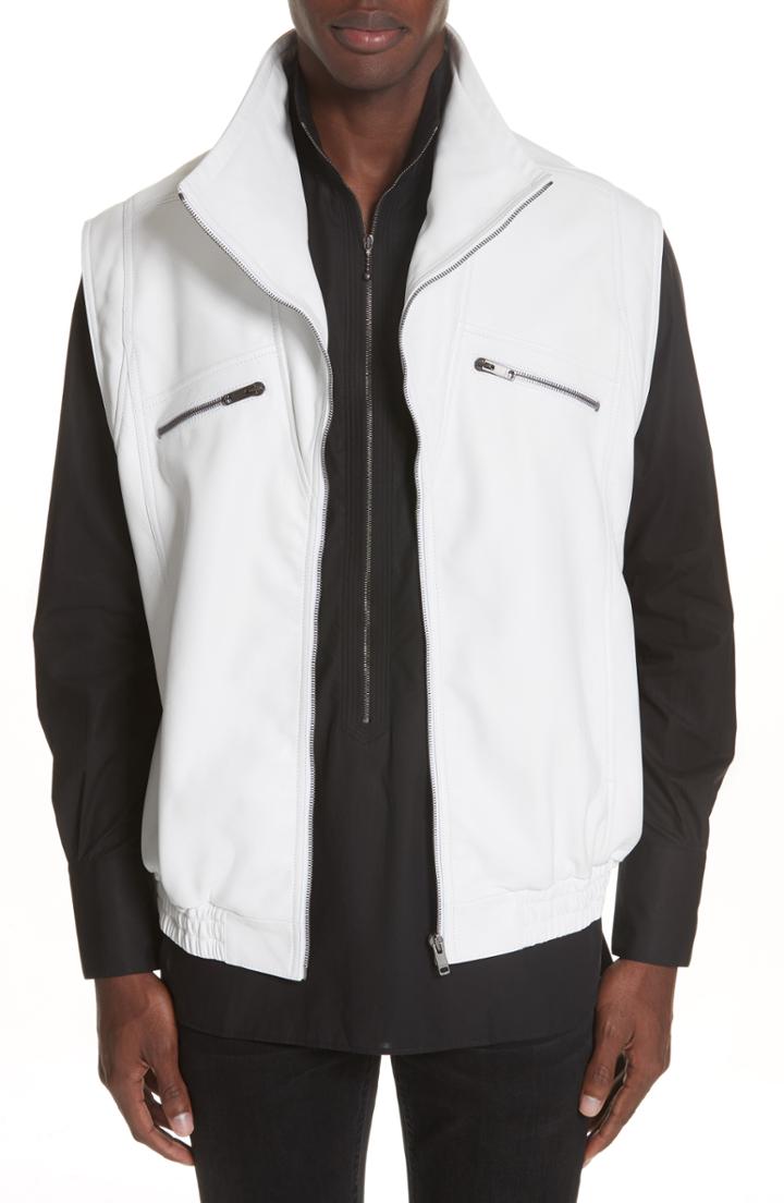Men's Givenchy Sleeveless Zip Leather Vest