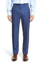 Men's Santorelli Flat Front Solid Wool Trousers