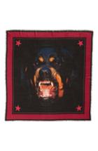 Women's Givenchy Rottweiler Wool & Silk Square Scarf, Size - Black