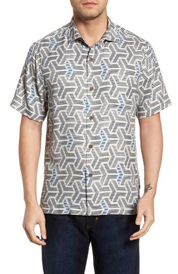 Men's Tommy Bahama Wellington Geometric Silk Blend Camp Shirt