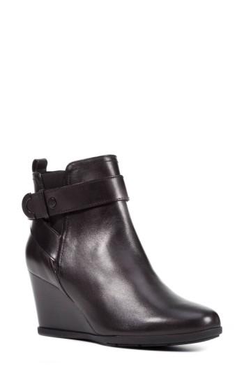 Women's Geox Inspiration Buckle Wedge Bootie Us / 36eu - Black