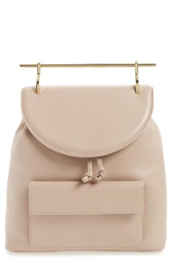 M2malletier Calfskin Leather Backpack - Beige