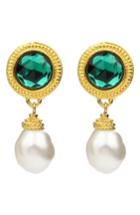Women's Ben-amun Crystal & Imitation Pearl Clip Earrings