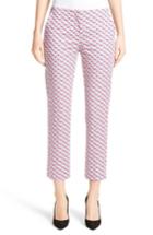 Women's Armani Collezioni Print Stretch Cotton Ankle Pants Us / 42 It - Red