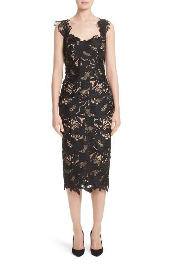 Women's Lela Rose Lace Sheath Dress - Black