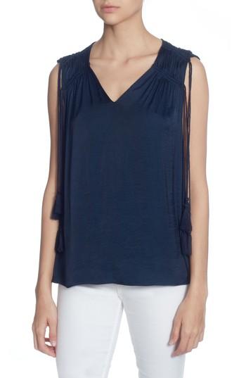 Women's Catherine Catherine Malandrino Sammi Tassel Tie Sleeve Top - Blue
