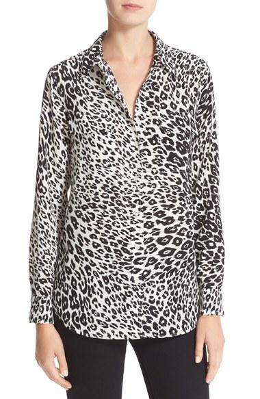 Women's Equipment Slim Signature Print Silk Shirt