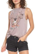 Women's Bp. Mesh Inset Graphic Muscle Tee, Size - Purple