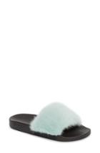 Women's Givenchy Genuine Mink Fur Slide Sandal Us / 35eu - Blue