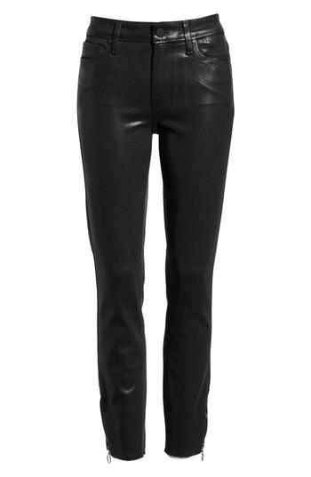 Women's Paige Transcend - Hoxton High Waist Zip Ankle Peg Jeans - Black