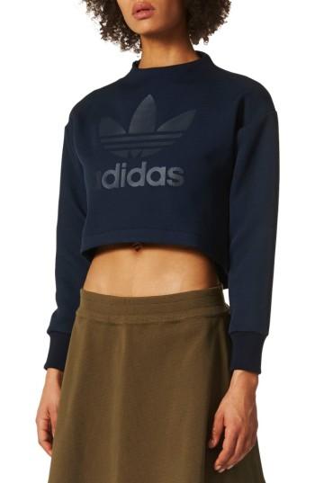 Women's Adidas Crop Sweatshirt - Blue
