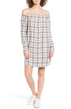 Women's Treasure & Bond Plaid Off The Shoulder Dress