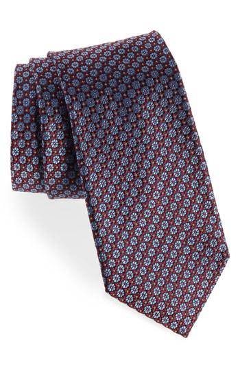 Men's Nordstrom Men's Shop Malone Neat Silk Tie, Size - Red