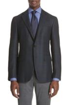 Men's Canali Classic Fit Plaid Silk & Wool Sport Coat Us / 50 Eu R - Grey
