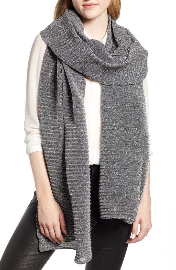 Women's Trouve Ribbed Wrap, Size - Metallic